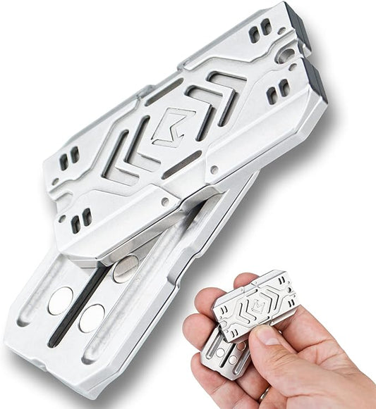 DjuiinoStar Premium Fidget Slider, Multiple Ways to Play, Addictive EDC Toy, Stress Relief Gift for Fidget Fans, Fidget Clicker, CNC Machined Stainless Steel Toy for Adults DFS-07